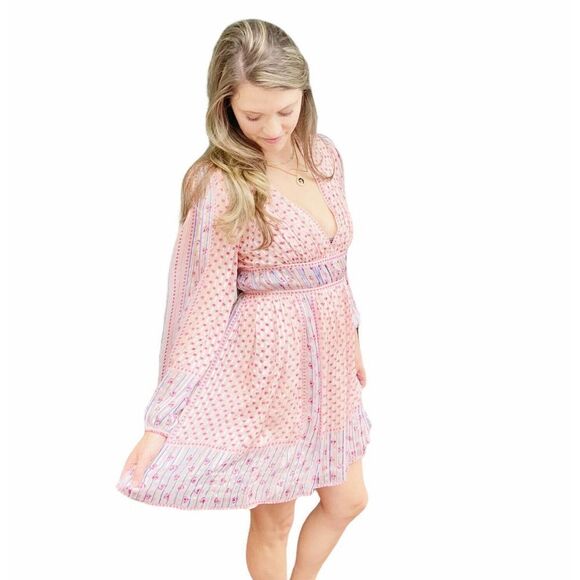 ULLA JOHNSON Martine Short Dress In Rose Size 4 - Picture 1 of 11